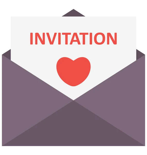 Invitation Card Vector Icon Can Easily Modified Edit — Stock Vector