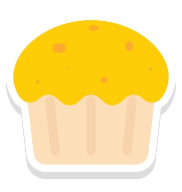 Kolayca değiştirilebilir veya düzenlediğiniz Cupcake vektör çizim simgesi