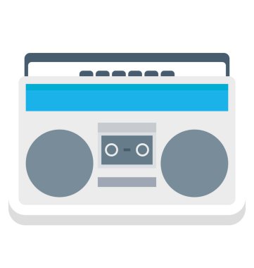 Boombox, kolayca değiştirilebilir veya düzenlediğiniz stereo vektör simgesi