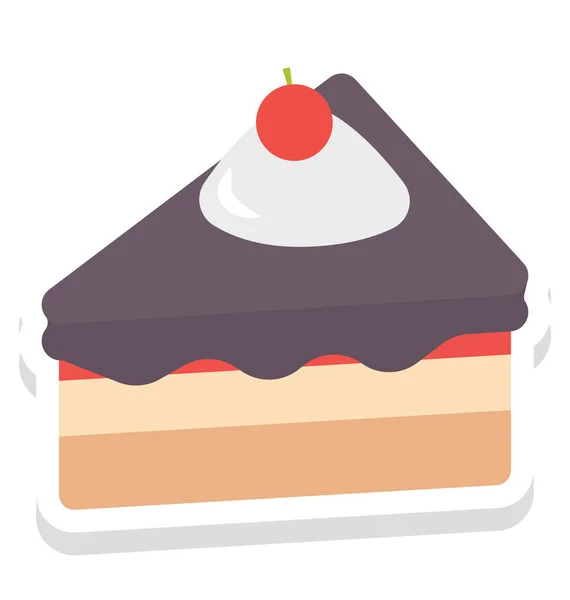 Icono Ilustración Vector Pieza Tarta Que Puede Ser Fácilmente Modificado — Vector de stock