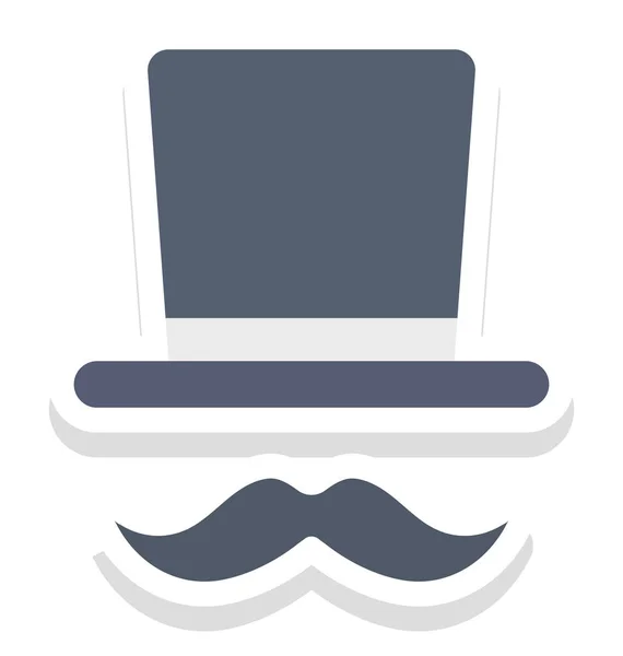 Máscara Hipster Bigote Vector Icon Que Puede Modificar Editar Fácilmente — Archivo Imágenes Vectoriales