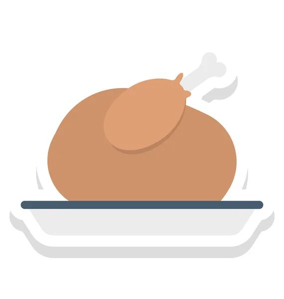 Asado Pollo Vector Icono Que Puede Modificar Editar Fácilmente — Vector de stock