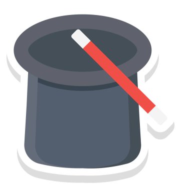 Sihirbaz şapka, sihirbaz kap kolayca değiştirilebilir veya düzenleme vektör simge