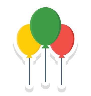  balon, parti süslemeleri kolayca değiştirilebilir veya düzenleme vektör simge