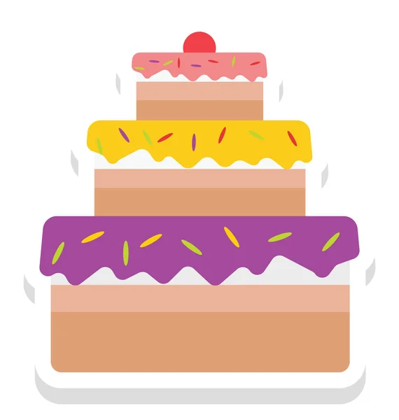 Pastel Pastel Cumpleaños Icono Del Vector Que Puede Modificar Editar — Vector de stock