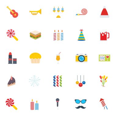 Noel partisi renk vektör simgeler ayarlamanız, kolayca değiştirilebilir veya düzenleme