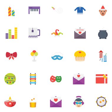 Noel partisi renk vektör simgeler ayarlamanız, kolayca değiştirilebilir veya düzenleme