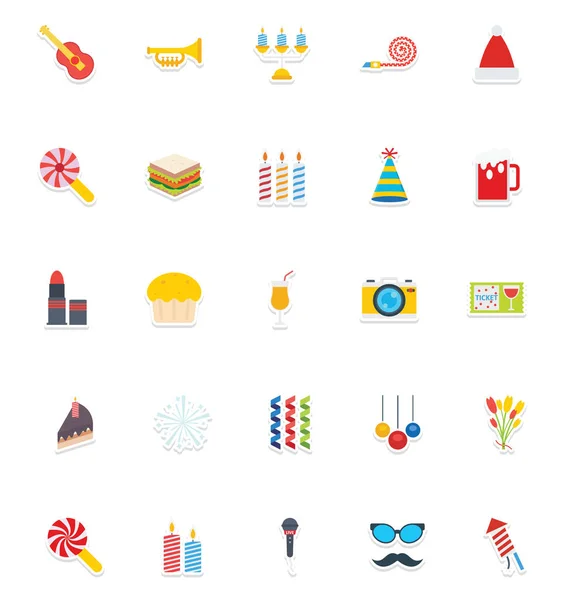 Conjunto Iconos Vectoriales Color Fiesta Navidad Que Puede Modificar Editar — Vector de stock