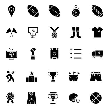 Futbol izole vektör simgeleri kolayca değiştirilebilir veya düzenlediğiniz etkinliğinin saati 