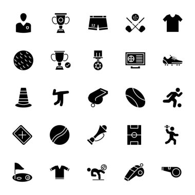 Futbol izole vektör simgeleri kolayca değiştirilebilir veya düzenlediğiniz etkinliğinin saati 