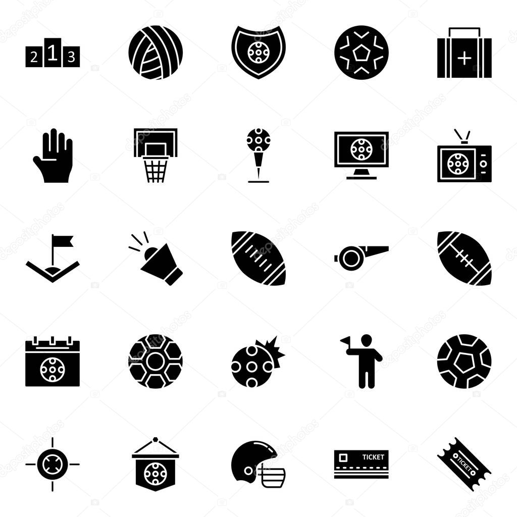 Football Event Isolated Vector Icons Set that can be easily modified or edit 
