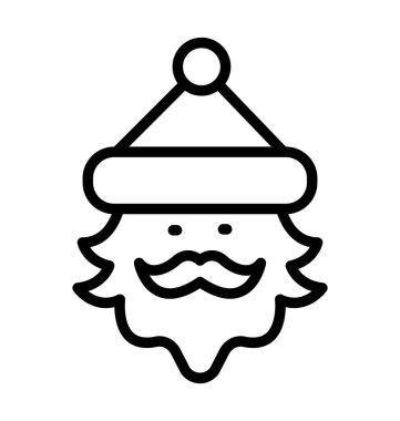 Santa yüz izole vektör kolayca değiştirilebilir veya herhangi bir stil Düzenle simgesi