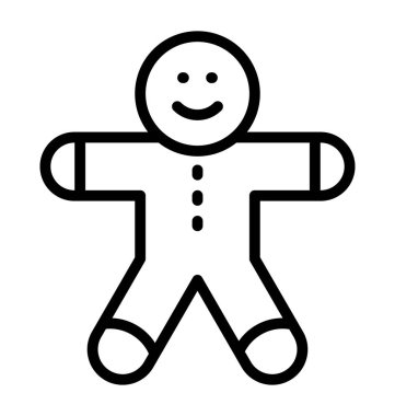 Gingerbread izole vektör simge kolayca değiştirilebilir veya herhangi bir stili düzenlemek