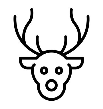 Ren geyiği yüz izole vektör kolayca değiştirilebilir veya herhangi bir stil Düzenle simgesi