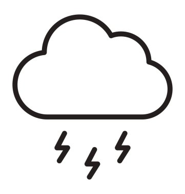 Ağır yağmur, kolayca değiştirilebilir veya herhangi bir stili düzenlemek izole vektör simge bulut