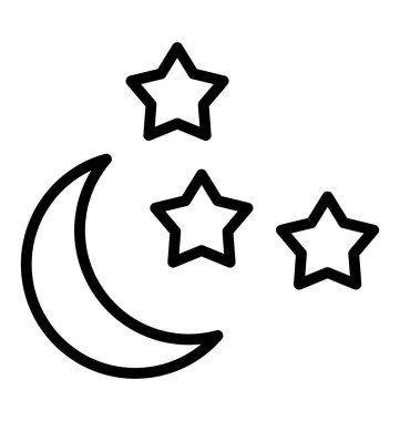 Gece izole vektör simge kolayca değiştirilebilir veya herhangi bir stili düzenlemek