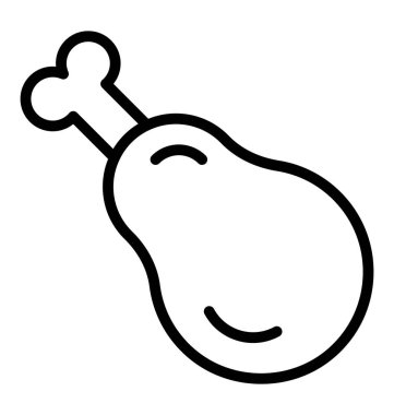 Tavuk bacak parçası vektör çizim simgesi