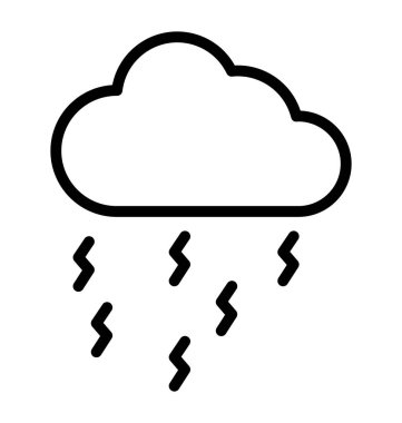 Ağır yağmur, kolayca değiştirilebilir veya herhangi bir stili düzenlemek izole vektör simge bulut
