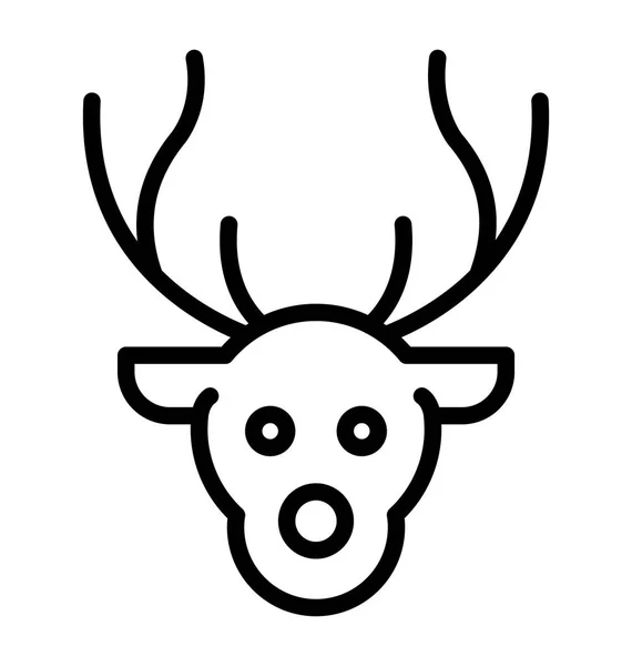驯鹿人脸隔离矢量图标 可以很容易地修改或编辑在任何风格 — 图库矢量图片