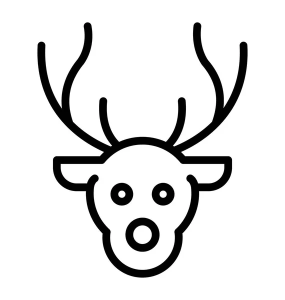 Reindeer Face Isolated Vector Icon Can Easily Modified Edit Any — Stock Vector