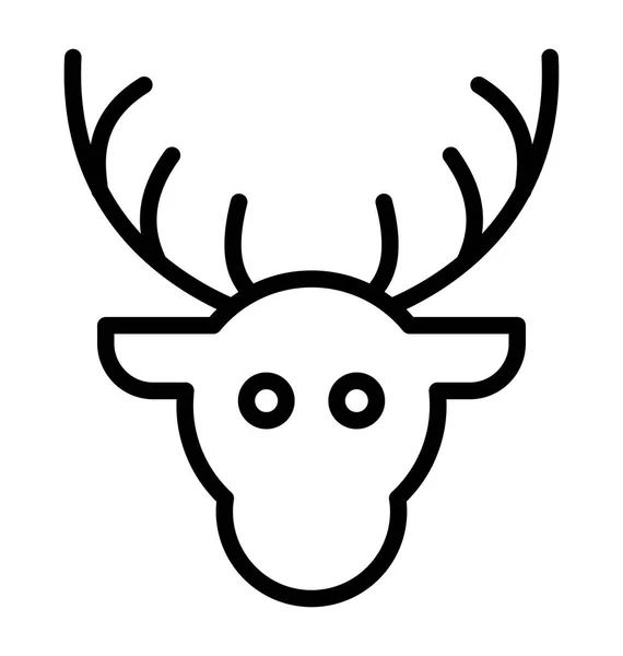 Reindeer Face Isolated Vector Icon Can Easily Modified Edit Any — Stock Vector