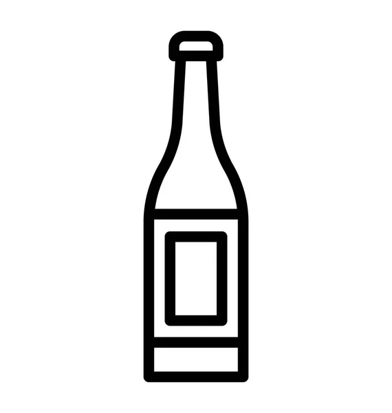 Botella Vino Icono Vectorial Aislado Que Puede Modificar Editar Fácilmente — Vector de stock