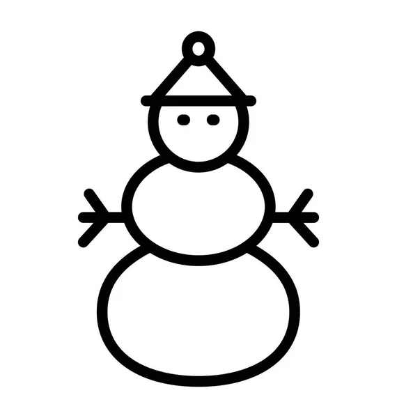 Sneeuwpop Geïsoleerde Vector Icon Die Kan Eenvoudig Worden Aangepast Bewerkt — Stockvector