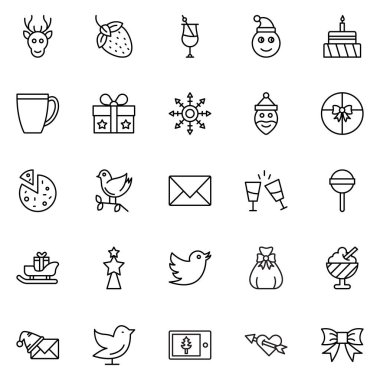 Yılbaşı kutlama izole vektör simgeleri kolayca değiştirilebilir veya herhangi bir tarzda düzenlediğiniz ayarla.