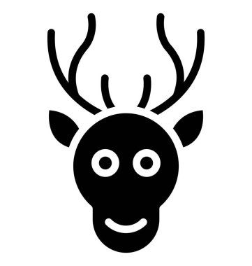 Ren geyiği izole vektör simge kolayca değiştirilebilir veya herhangi bir stili düzenlemek