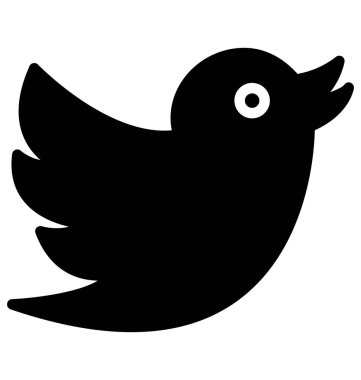 Sparrow, kolayca değiştirilebilir veya herhangi bir stili düzenlemek izole vektör simge twitter