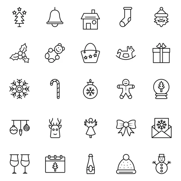 Conjunto Iconos Vectoriales Aislados Celebración Navideña Que Puede Modificar Editar — Archivo Imágenes Vectoriales