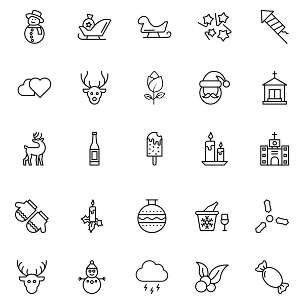 Conjunto Iconos Vectoriales Aislados Celebración Navideña Que Puede Modificar Editar — Archivo Imágenes Vectoriales