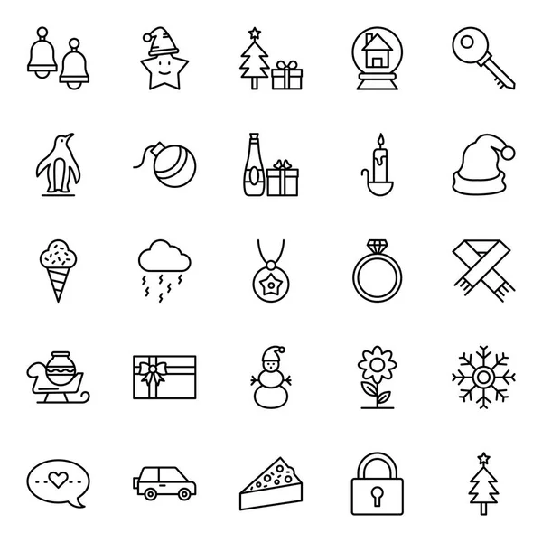 Conjunto Iconos Vectoriales Aislados Celebración Navideña Que Puede Modificar Editar — Archivo Imágenes Vectoriales