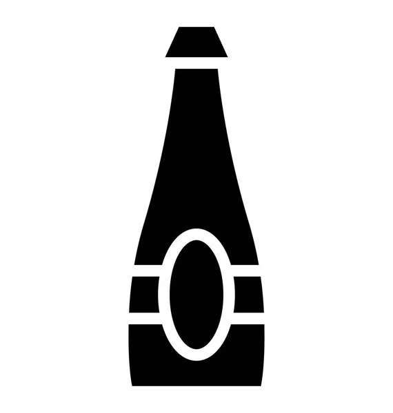 Botella Vino Icono Vectorial Aislado Que Puede Modificar Editar Fácilmente — Vector de stock