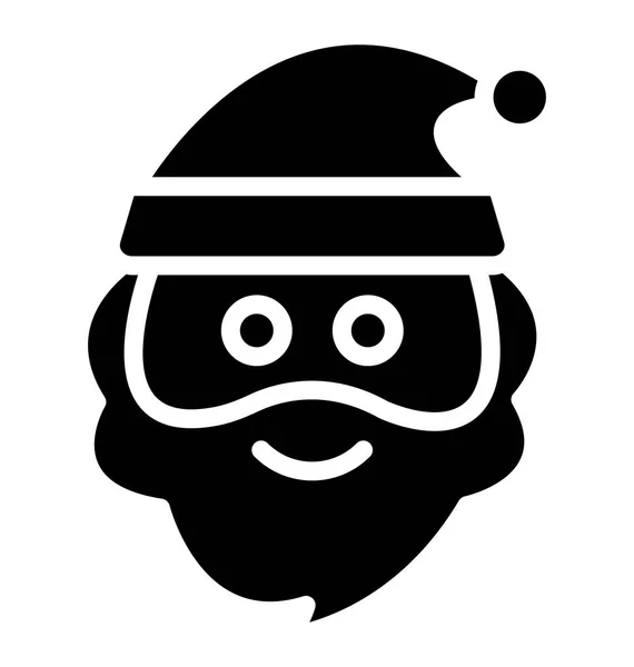 Santa Gezicht Geïsoleerde Vector Icon Die Moeiteloos Kunnen Worden Gewijzigd — Stockvector