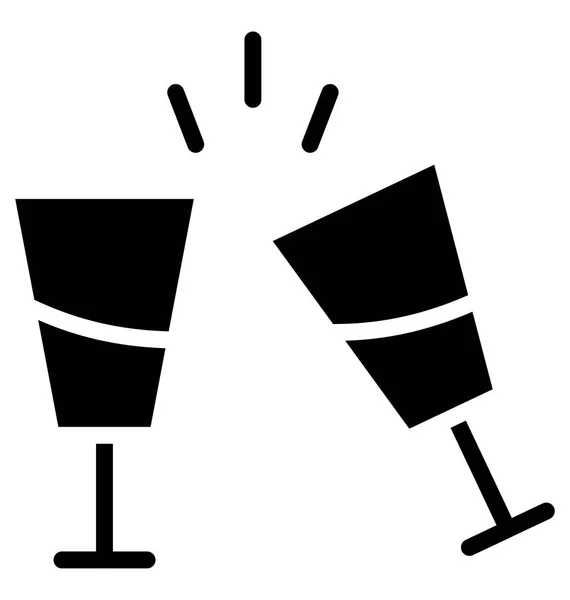 Toasting Isolated Vector Icon Que Pode Ser Facilmente Modificado Editar — Vetor de Stock