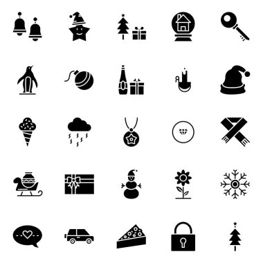 Yılbaşı kutlama izole vektör simgeleri kolayca değiştirilebilir veya herhangi bir tarzda düzenlediğiniz ayarla.