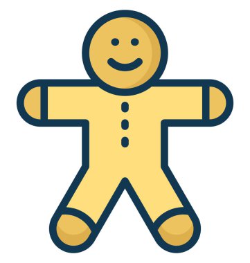 Gingerbread izole vektör simge kolayca değiştirilebilir veya herhangi bir stili düzenlemek