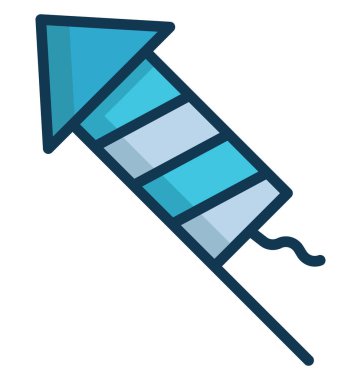 Havai fişek roket izole vektör kolayca değiştirilebilir veya herhangi bir stil Düzenle simgesini