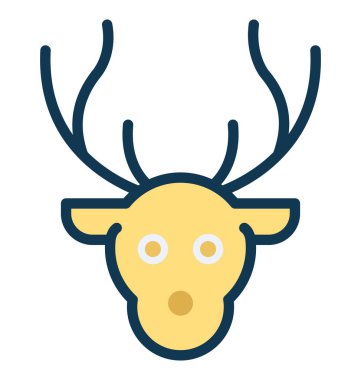 Ren geyiği yüz izole vektör kolayca değiştirilebilir veya herhangi bir stil Düzenle simgesi