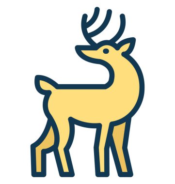 Ren geyiği izole vektör simge kolayca değiştirilebilir veya herhangi bir stili düzenlemek