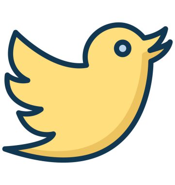 Sparrow, kolayca değiştirilebilir veya herhangi bir stili düzenlemek izole vektör simge twitter