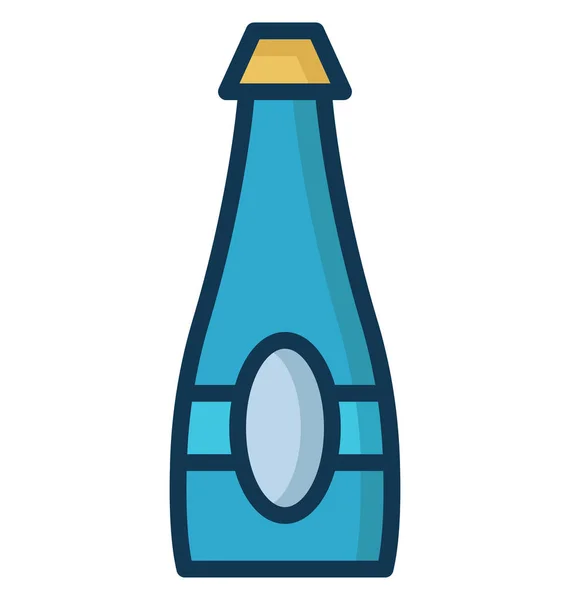 Botella Vino Icono Vectorial Aislado Que Puede Modificar Editar Fácilmente — Vector de stock