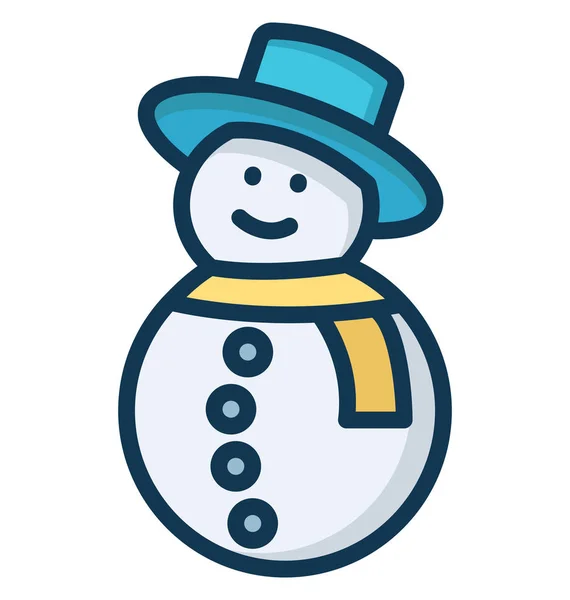 Snowman Isolert Vektor Icon Som Lett Kan Modifiseres Eller Redigeres – stockvektor