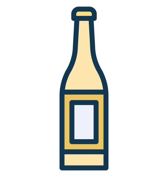 Botella Vino Icono Vectorial Aislado Que Puede Modificar Editar Fácilmente — Vector de stock