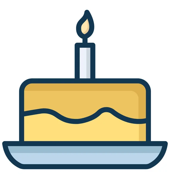 Cake Isolated Vector Icon Который Можно Легко Изменить Отредактировать Любом — стоковый вектор