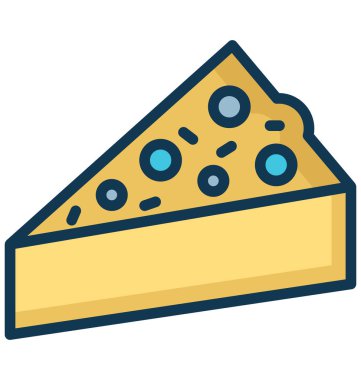 Tatlı, pasta parçası izole vektör kolayca değiştirilebilir veya herhangi bir stil Düzenle simgesi