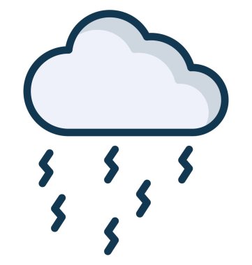 Ağır yağmur, kolayca değiştirilebilir veya herhangi bir stili düzenlemek izole vektör simge bulut