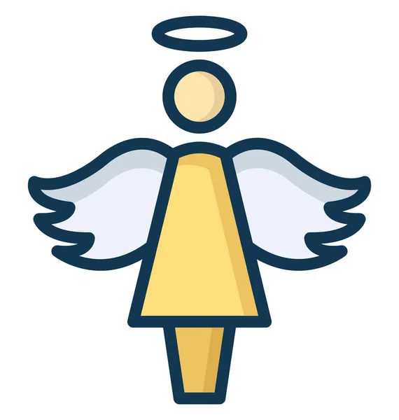 Icône Vectorielle Isolée Angel Qui Peut Être Facilement Modifiée Éditée — Image vectorielle