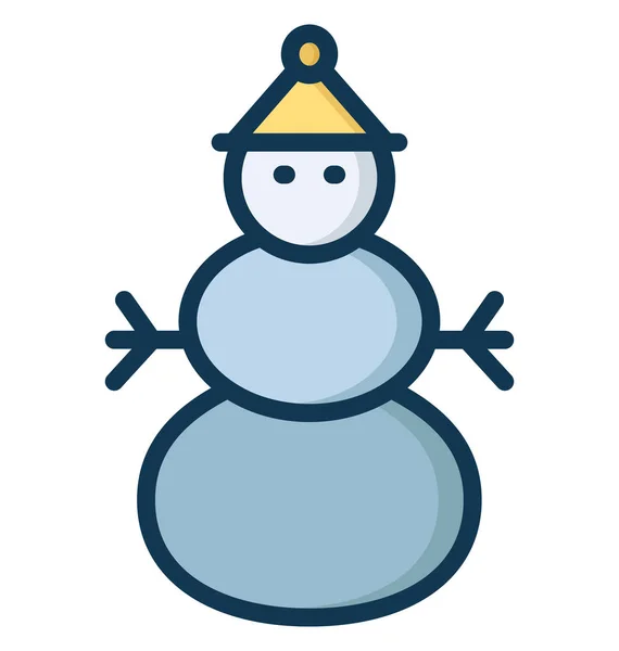 Snowman Isolated Vector Icon Can Easily Modified Edit Any Style — Stock Vector